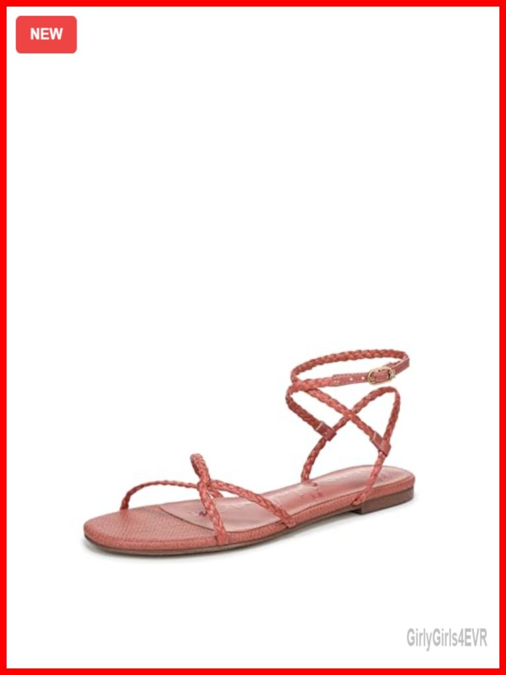 Faux Raffia Braided Flat Sandals with Ankle Strap Buckle
